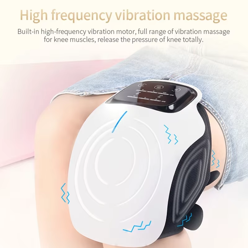 Cordless Knee Massager with LED Screen Infrared Heat and Vibration Knee Pain Relief for Swelling Stiff Joints Stretched Ligament